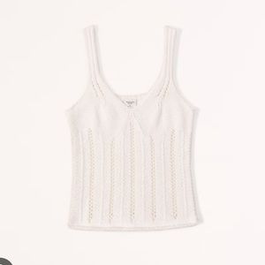 Abercrombie Skimming V-neck Crochet Tank